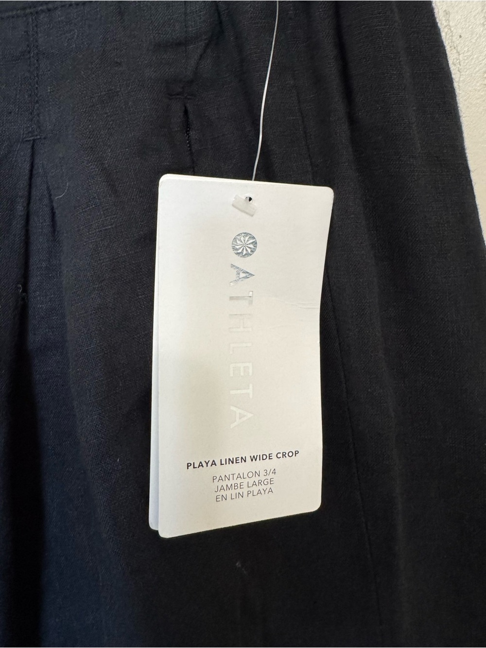 Athleta Black Playa Linen Wide Crop Pants - Picture 4 of 7